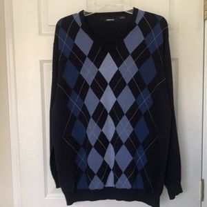 Navy Blue Claiborne V Neck Sweater